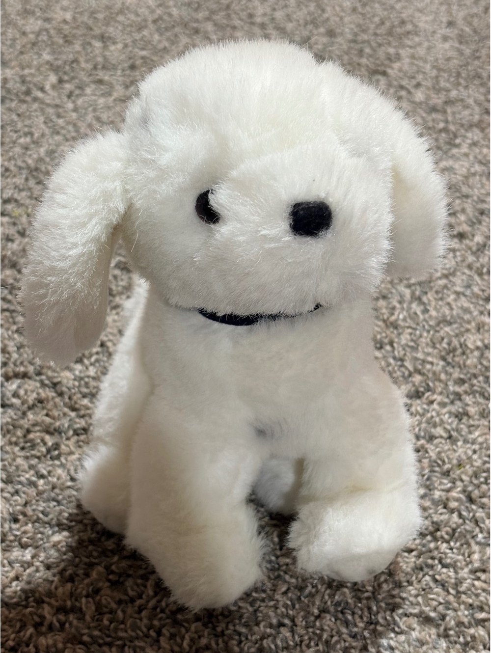 Vintage 1988 Gund Baby Boomer Plush Dog White Spotted Puppy Collectors Classic